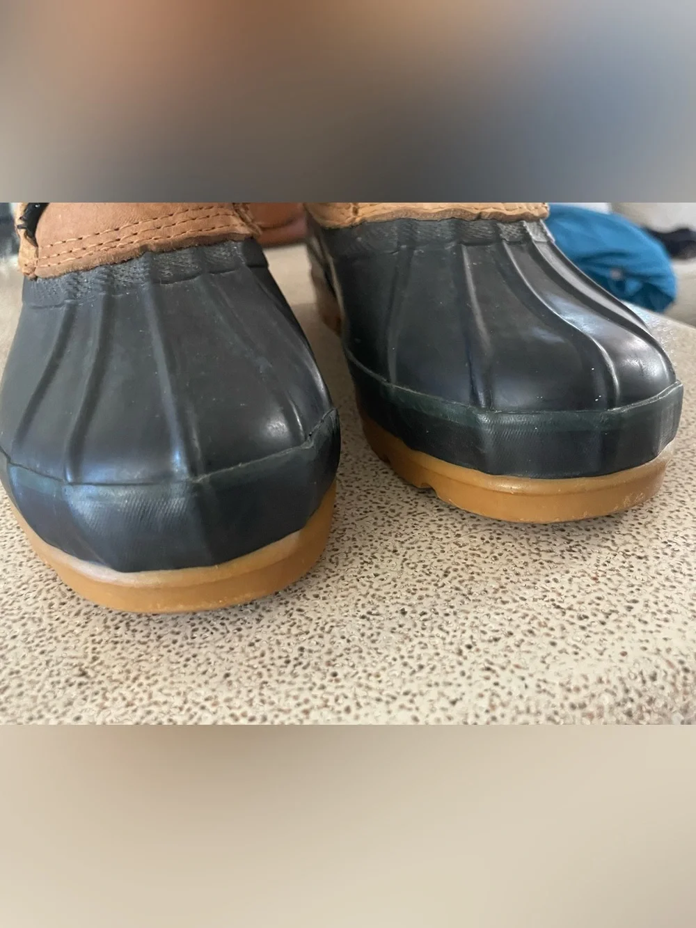 Vintage Lands' End Black and Brown Lace-Up Duck Boots